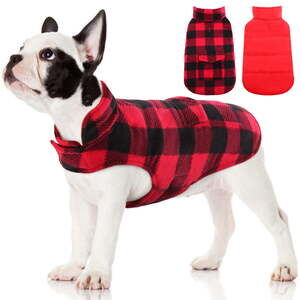 British Style Plaid Dog Winter Coat Size Small S